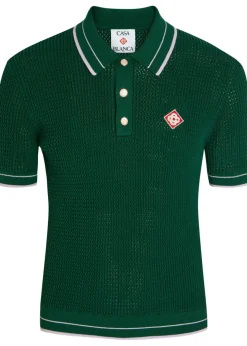 Knit cotton polo shirt