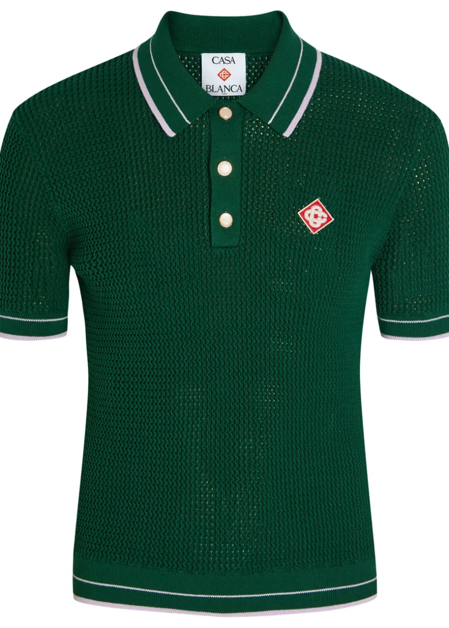 Knit cotton polo shirt