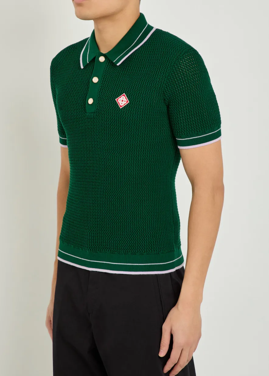 Knit cotton polo shirt