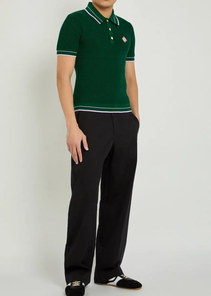Knit cotton polo shirt