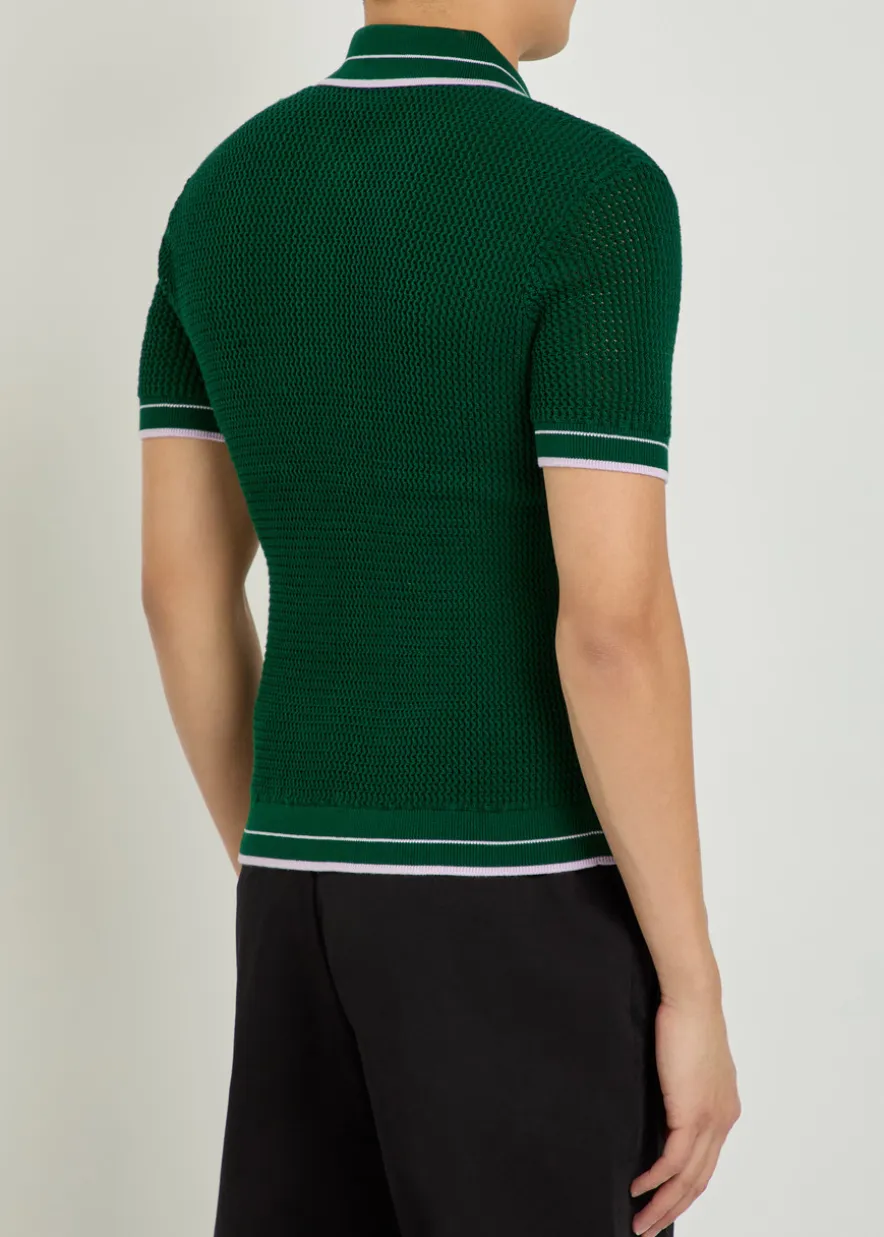 Knit cotton polo shirt