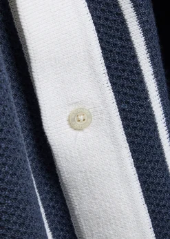 Knit striped cotton-blend shirt
