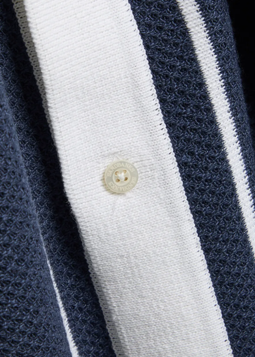 Knit striped cotton-blend shirt