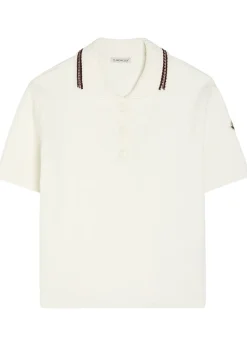 Knit-trim cotton polo shirt