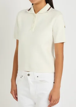 Knit-trim cotton polo shirt