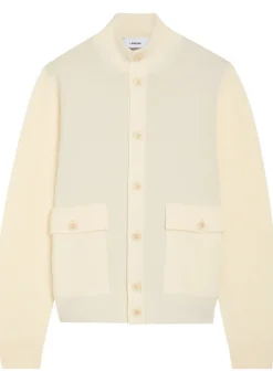 Knit wool-blend jacket