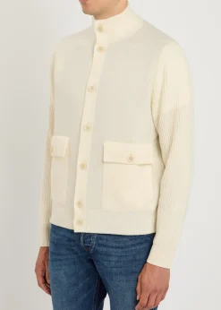 Knit wool-blend jacket