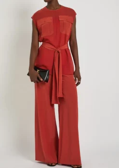 Kniza belted chiffon top