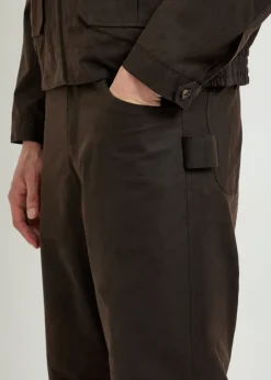 Knolly Brook straight-leg waxed cotton trousers