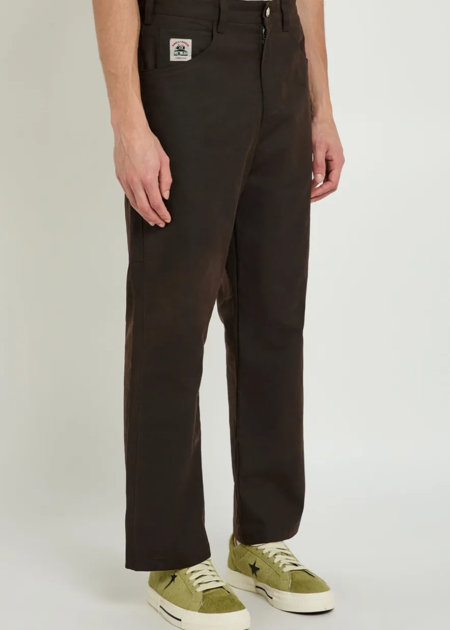 Knolly Brook straight-leg waxed cotton trousers