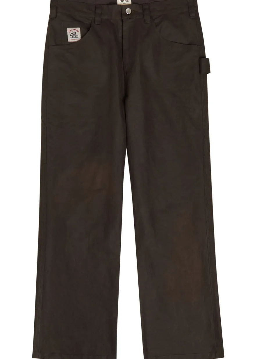 Knolly Brook straight-leg waxed cotton trousers