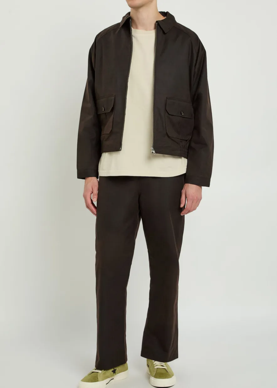 Knolly Brook straight-leg waxed cotton trousers