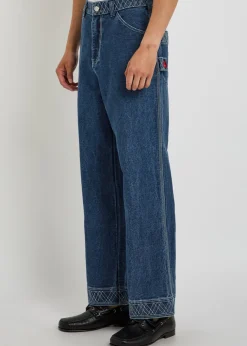Knolly embroidered straight-leg jeans