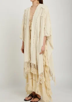 Knot detail cotton cape