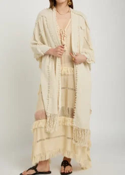 Knot detail cotton cape