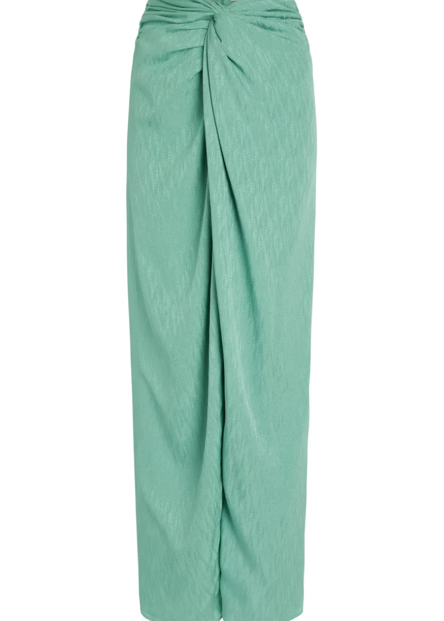 Konik twist silk maxi skirt