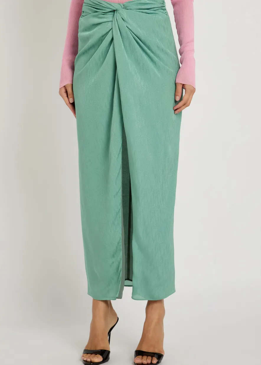 Konik twist silk maxi skirt