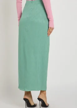 Konik twist silk maxi skirt