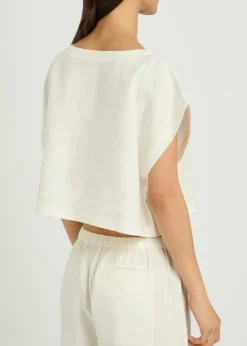 Kori cropped linen top