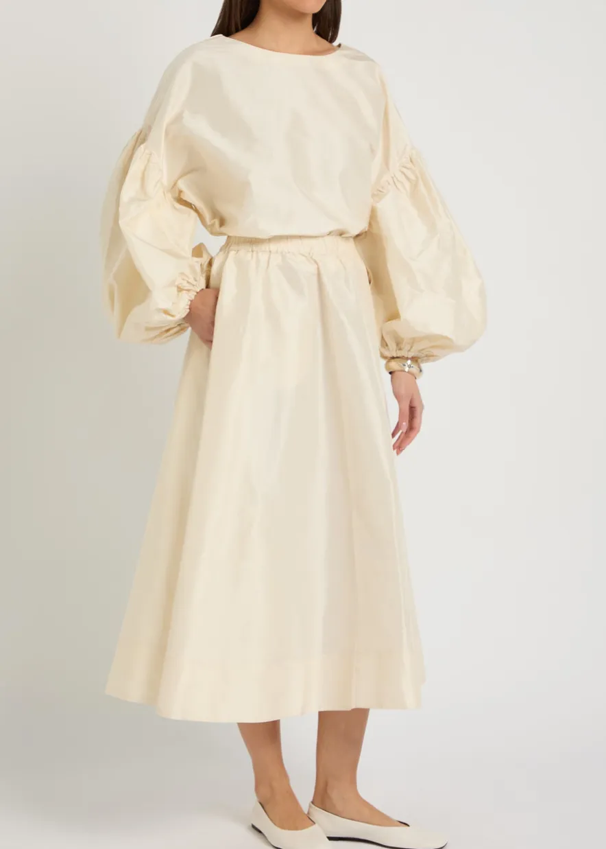 Koula silk-taffeta midi skirt