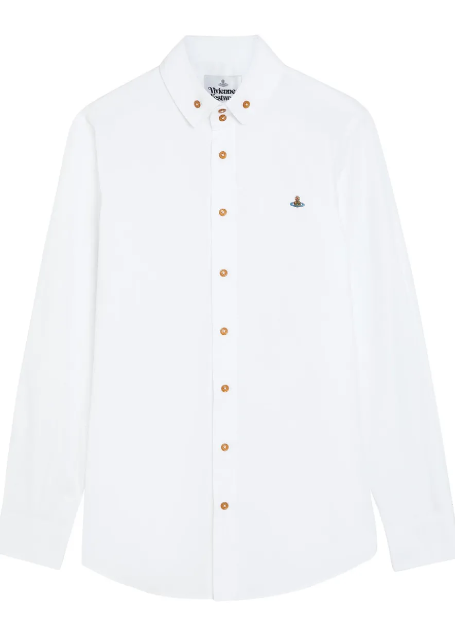 Krall logo-embroidered cotton-poplin shirt