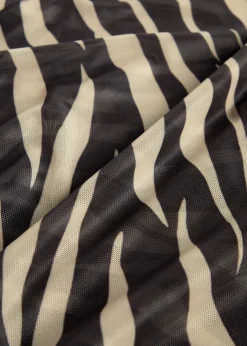 Krisa zebra-print mesh maxi dress