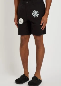 Kurt embroidered cotton and linen-blend shorts
