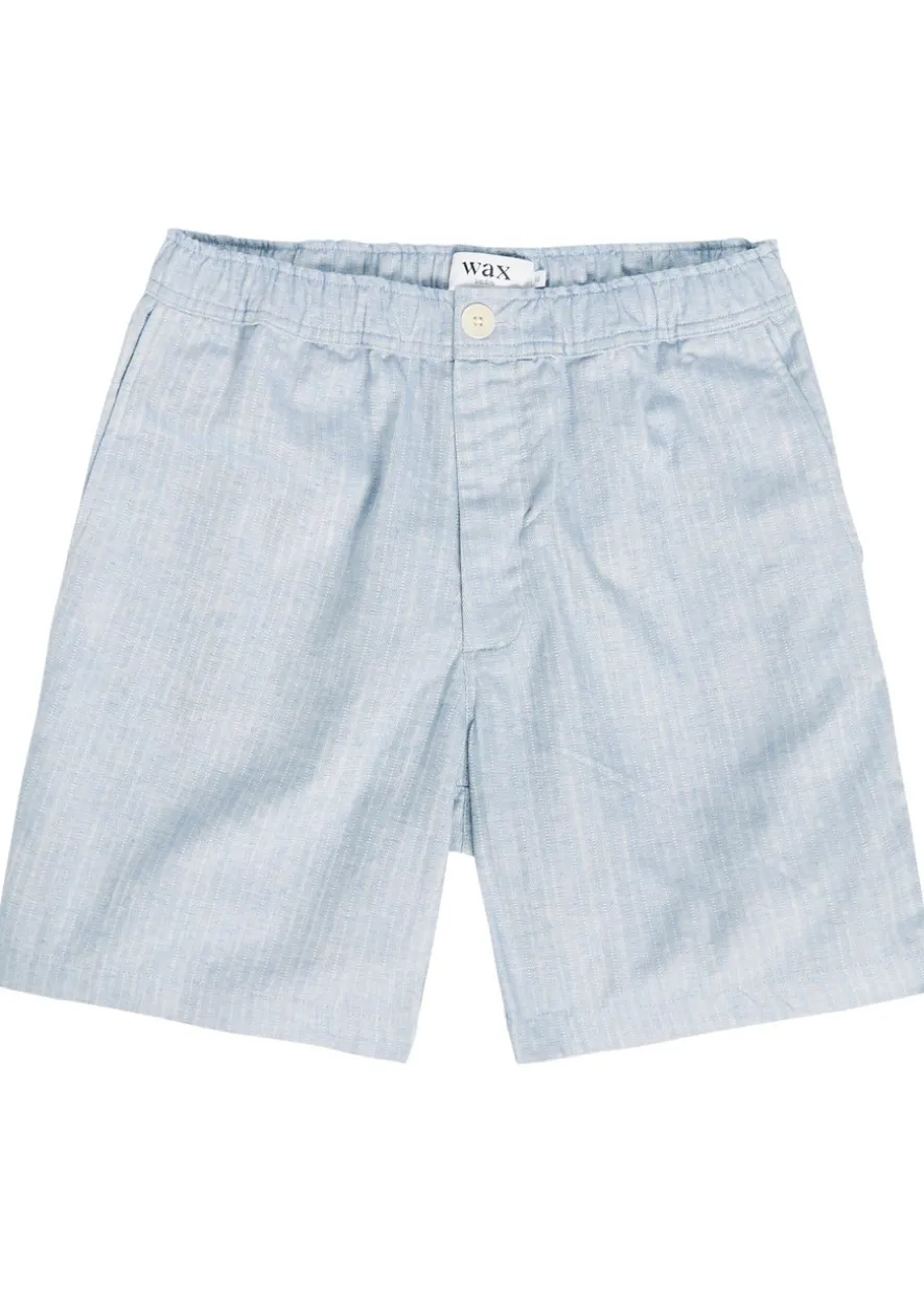 Kurt striped cotton and linen-blend shorts