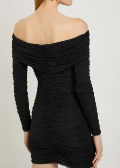 Kya off-the-shoulder stretch-mesh mini dress