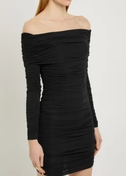Kya off-the-shoulder stretch-mesh mini dress