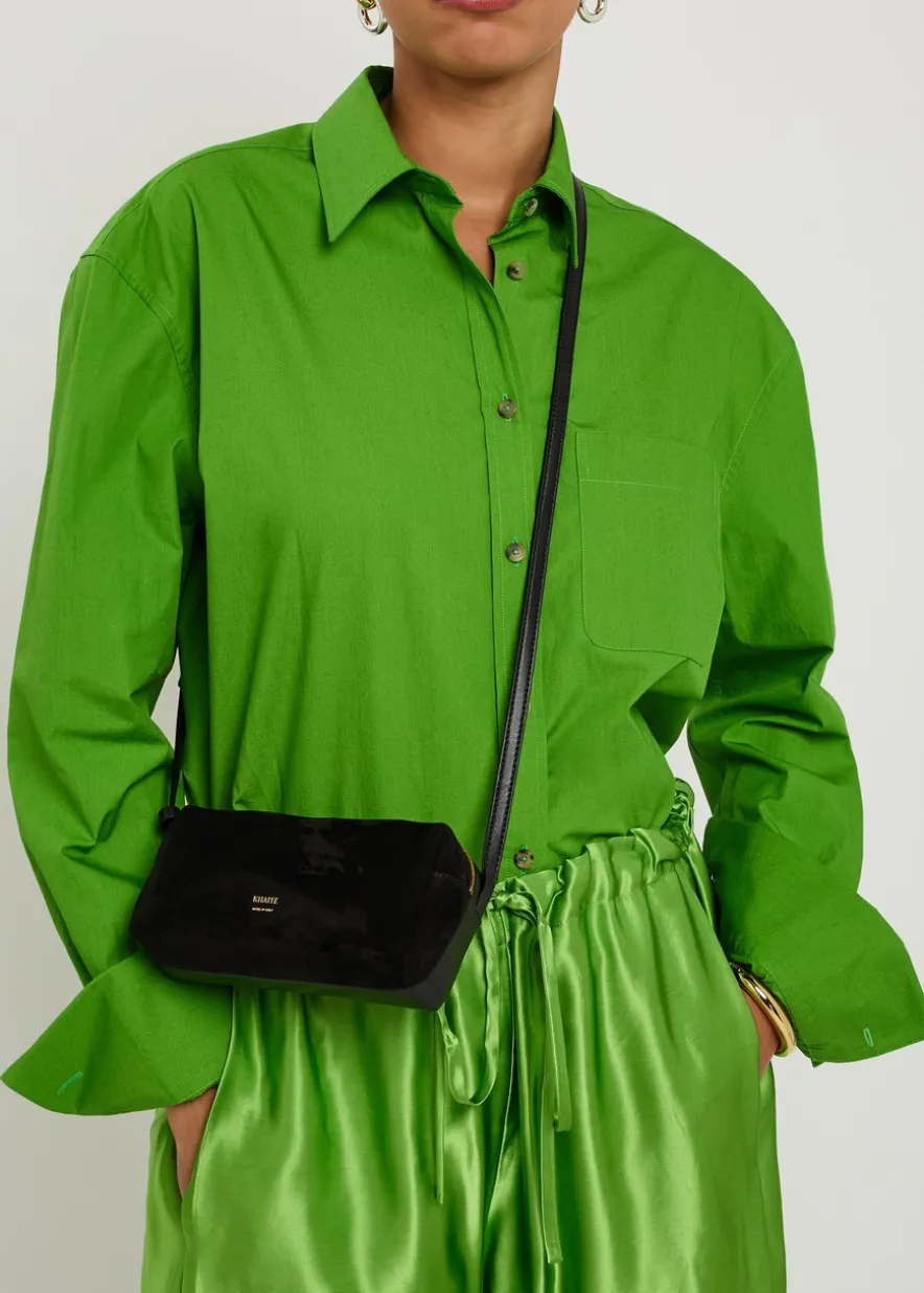 Kye mini suede and leather cross-body bag