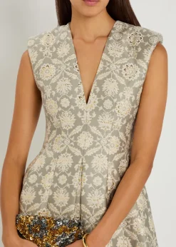 Kyle floral-jacquard cotton-blend maxi dress