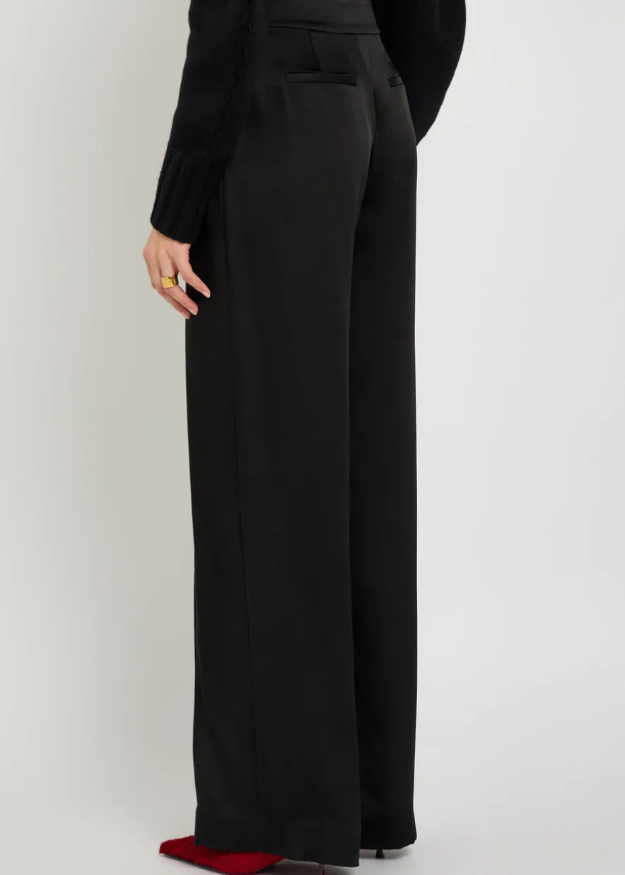Kyra wide-leg satin trousers