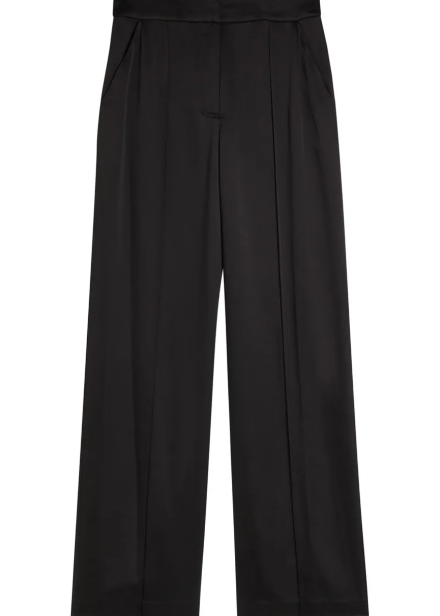 Kyra wide-leg satin trousers