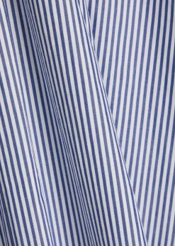 Kyria striped cotton-poplin midi skirt