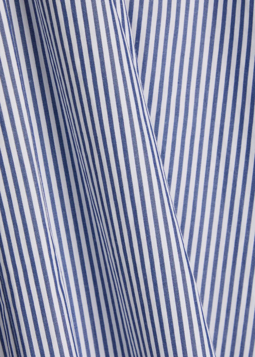 Kyria striped cotton-poplin midi skirt