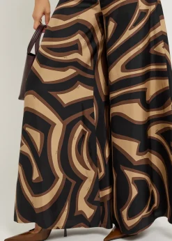 Labirinto printed silk-twill trousers