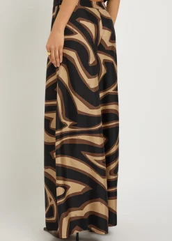 Labirinto printed silk-twill trousers