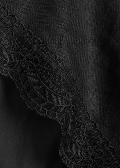 Lace-trim linen shorts
