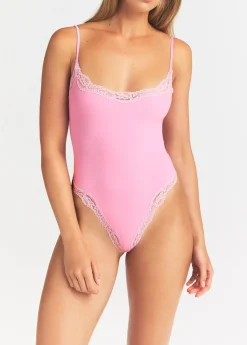Lace-trimmed camisole bodysuit