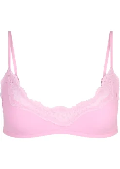 Lace-trimmed stretch-jersey bralette