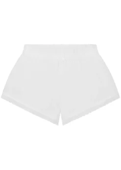 Lace-trim poplin shorts