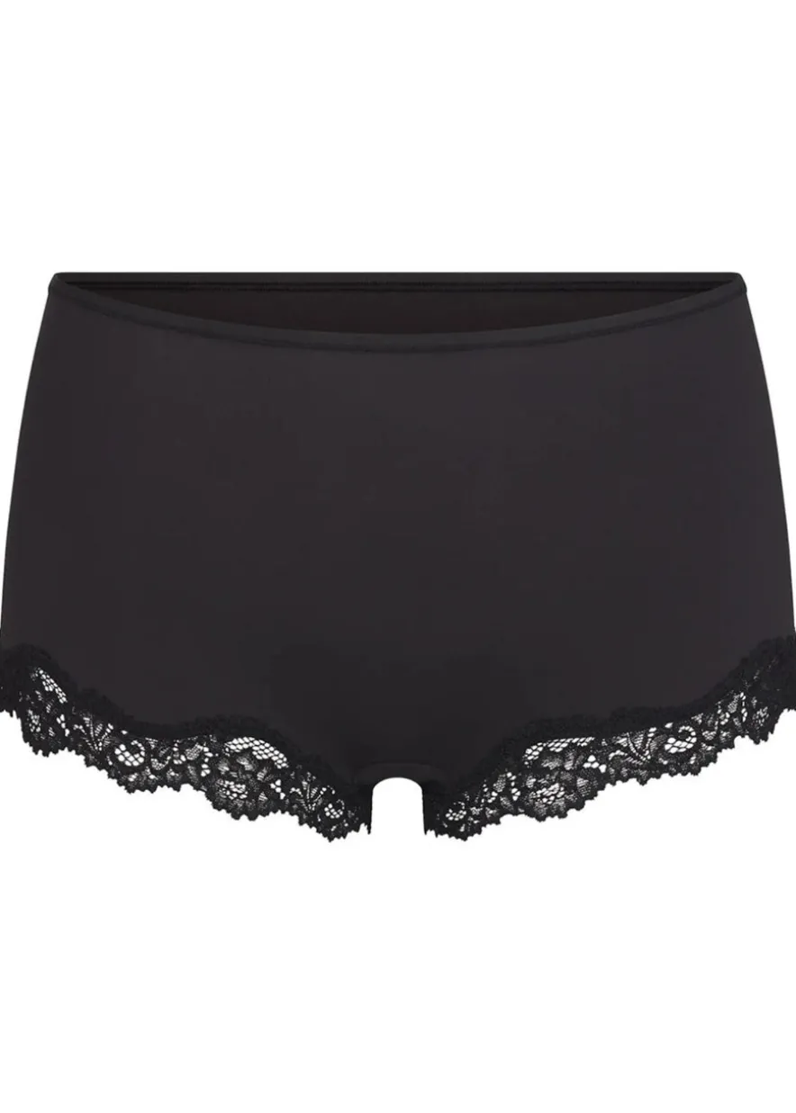 Lace-trim stretch-jersey boy shorts