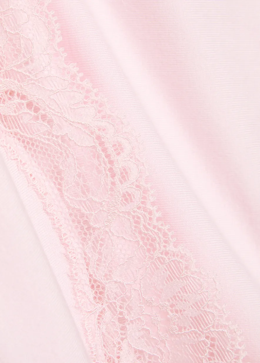 Lace-trim stretch-modal pyjama set