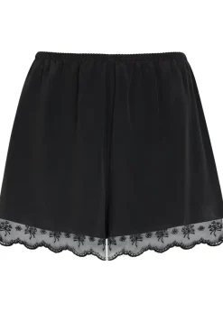 Lace-trim woven shorts