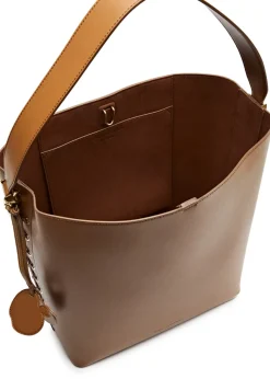 Lace-up faux leather tote