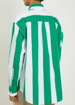 La Chemise Camargue striped cotton-poplin shirt
