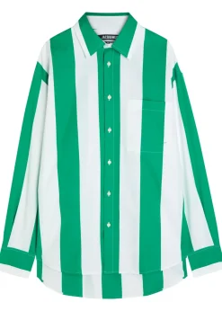 La Chemise Camargue striped cotton-poplin shirt