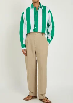 La Chemise Camargue striped cotton-poplin shirt