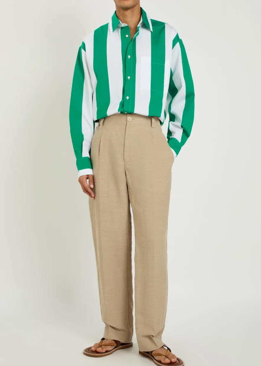 La Chemise Camargue striped cotton-poplin shirt
